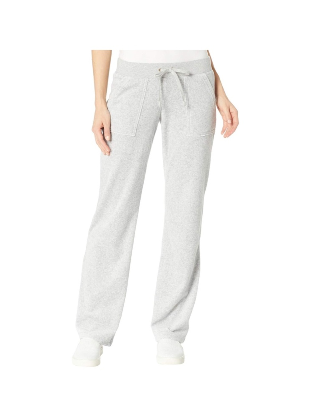 Juicy Couture Grey Velour Terry Straight Leg Sweatpants Black Label
